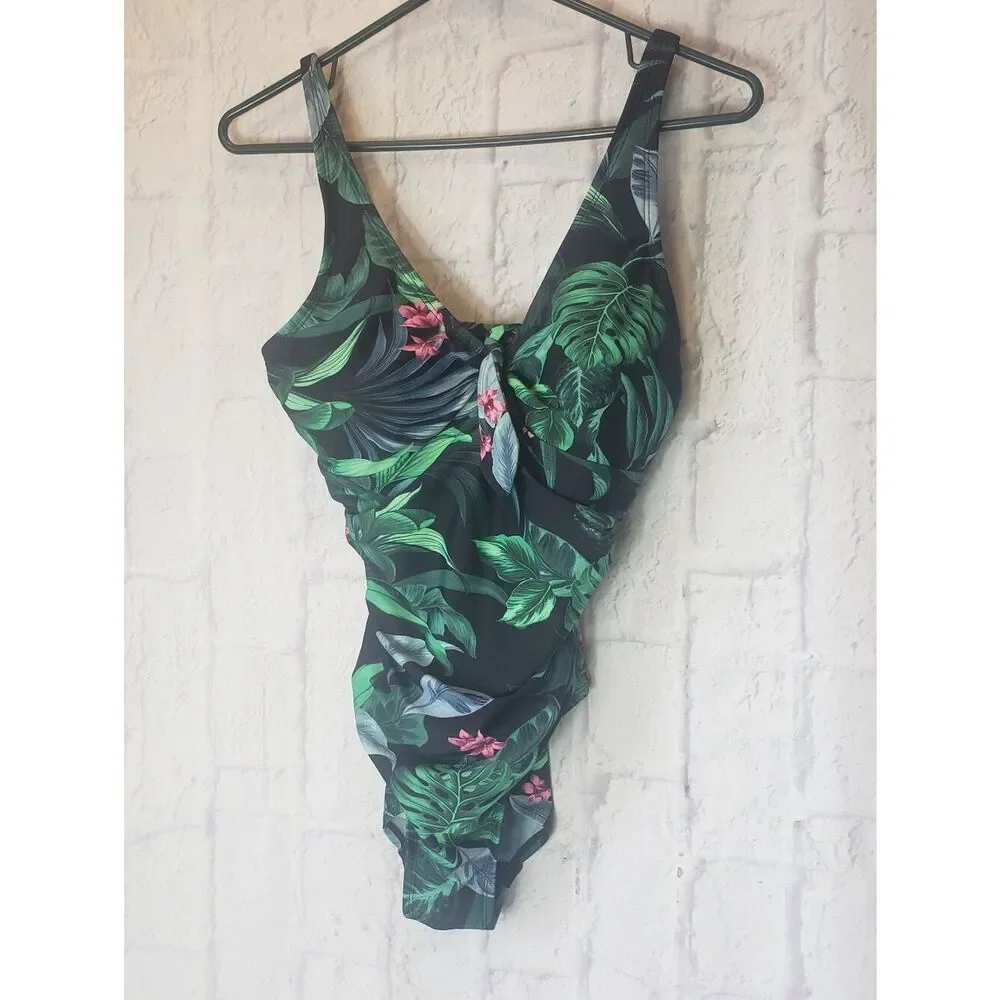 KONA SOL One Piece Swimsuit Tropical Print Small